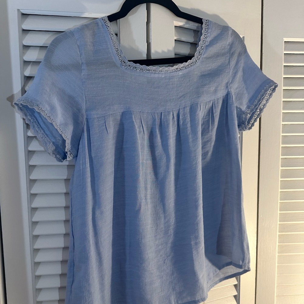 Blu Pepper Light Blue Embroidered Blouse - Picture 3 of 4